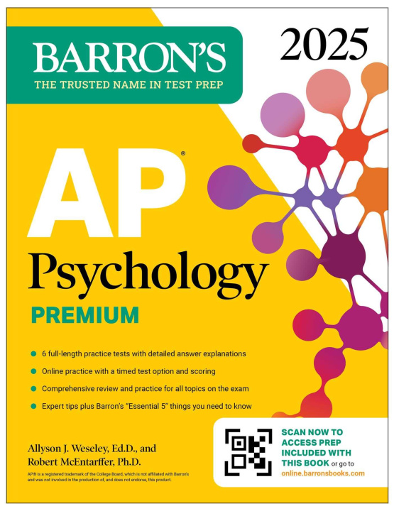 Könyv AP Psychology Premium, 2025: 6 Practice Tests + Comprehensive Review + Online Practice Robert McEntarffer
