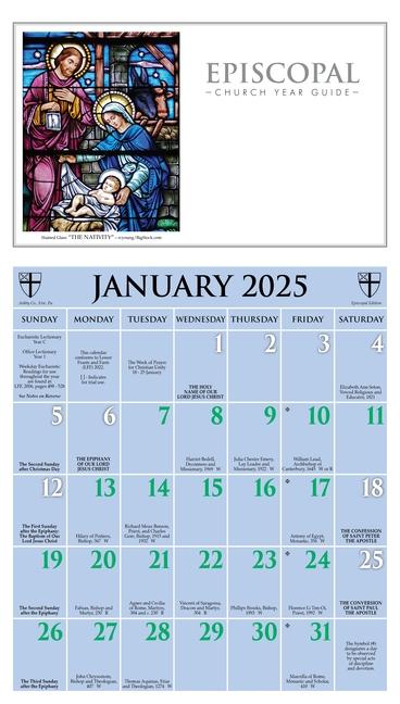 Naptár/Határidőnapló 2025 Episcopal Church Year Guide Kalendar 