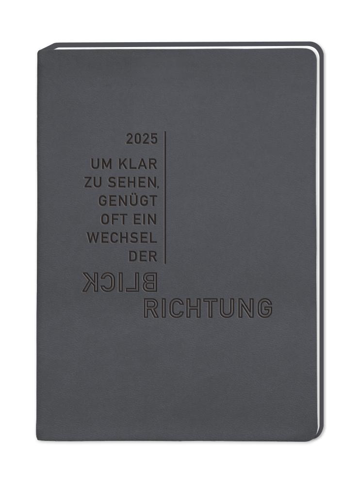 Book Terminplaner Lederlook 2025 Schwarz 