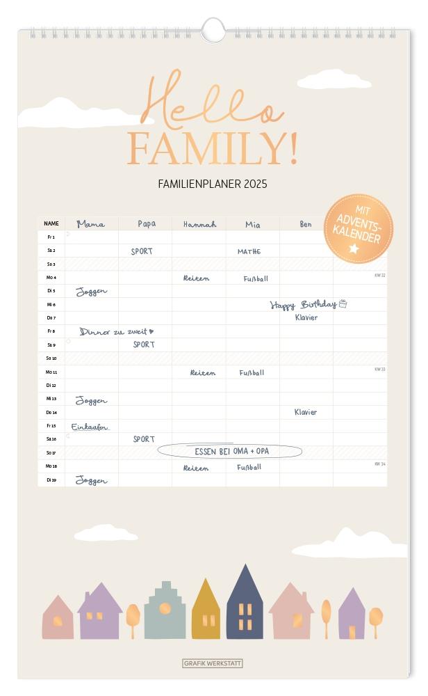 Calendar / Agendă Familienplaner 2025 Hello Family! 