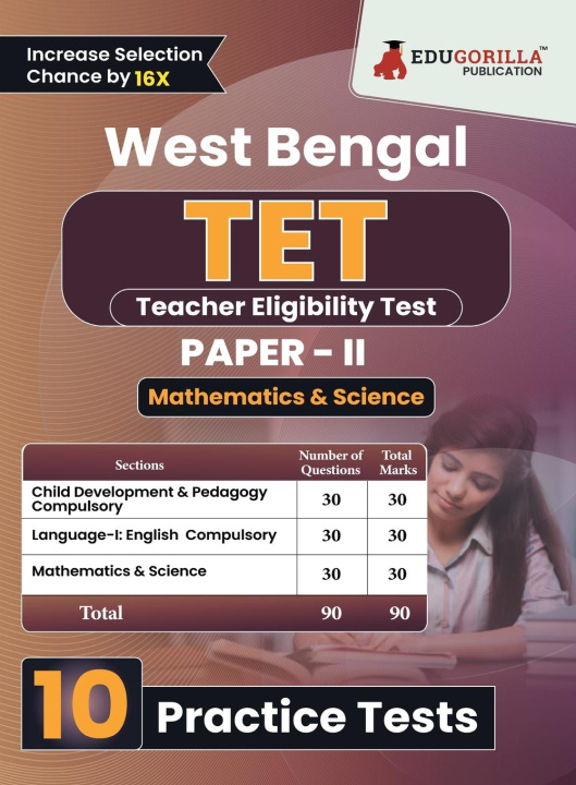 Kniha West Bengal TET Paper - II (Science & Mathematics) Exam Book 2023 (English Edition) | Teacher Eligibility Test | 10 Practice Tests (1800 Solved MCQs) 