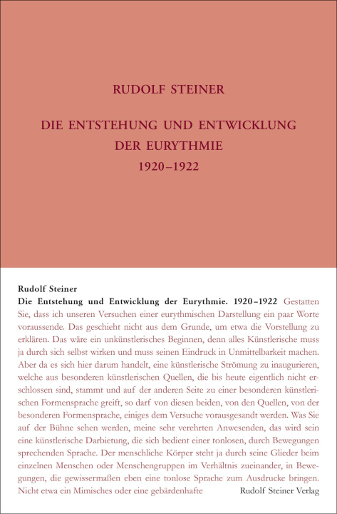 Książka Die Entstehung und Entwicklung der Eurythmie 1920-1922 Steiner Rudolf