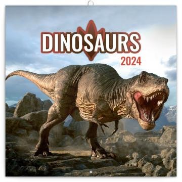 Book Kalendář 2024 poznámkový: Dinosauři, 30 × 30 cm (západní verze) 
