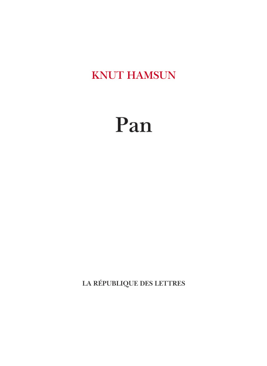 Knjiga Pan Knut Hamsun