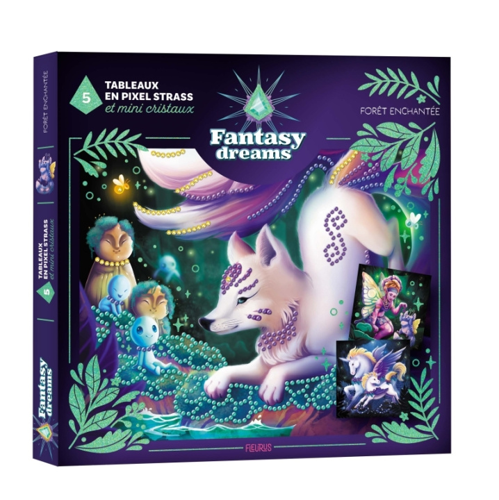 Knjiga Tableaux en pixel strass et mini cristaux - Forêt enchantée 