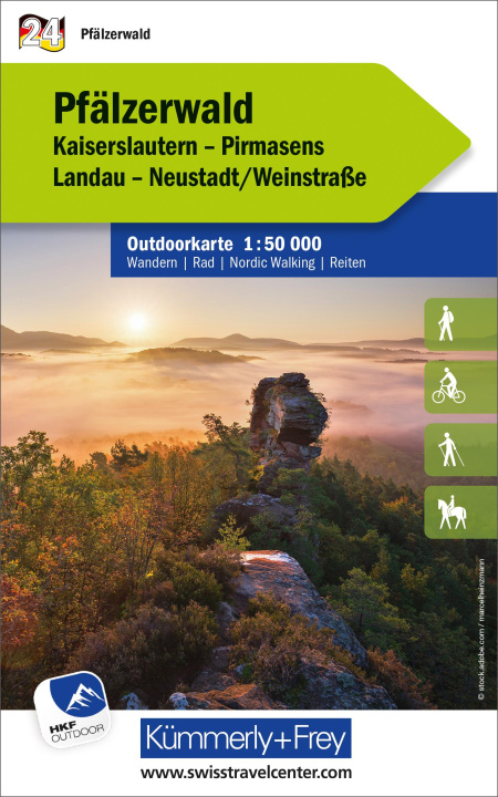 Tlačovina Pfälzerwald, Nr. 24, Outdoorkarte 1:50'000 