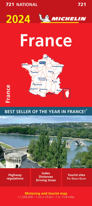 Tiskovina France 2024 - Michelin National Map 721 Michelin