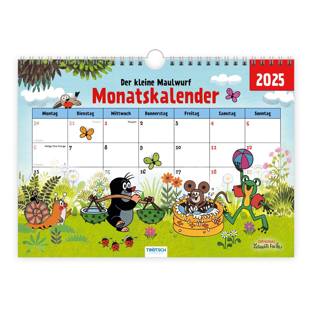 Календар/тефтер Trötsch Der kleine Maulwurf Monatsterminer Monatskalender 2025 