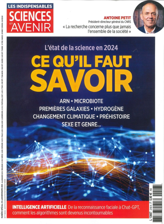 Kniha Sciences et Avenir HS n°216 - L'état de la science en 2024 ce qu'il faut savoir - Janvier-Mars 2024 