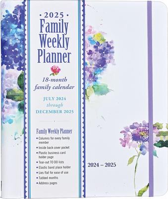 Kalendář/Diář 2025 Hydrangeas Family Weekly Planner (18 Months, July 2024 to Dec 2025) 