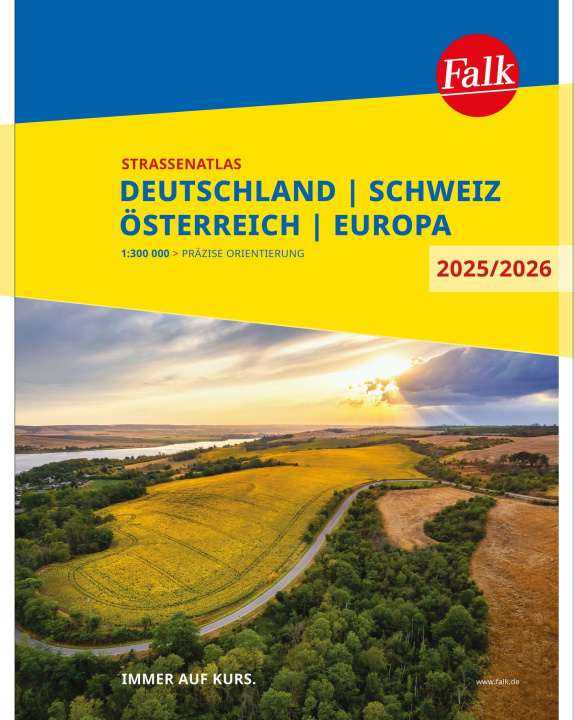 Carte Falk Straßenatlas 2025/2026 Deutschland, Schweiz, Österreich 1:300.000 