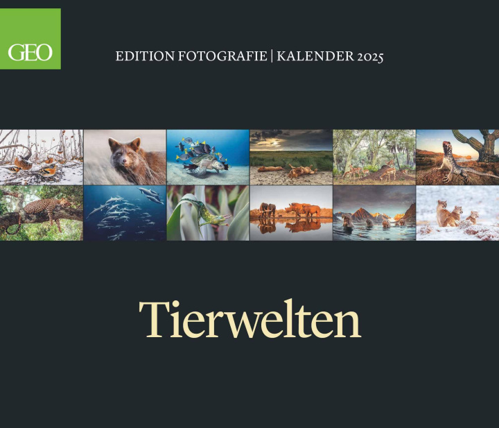 Календар/тефтер GEO Edition: Tierwelten 2025 - Wand-Kalender - Tier-Kalender - 70x60 