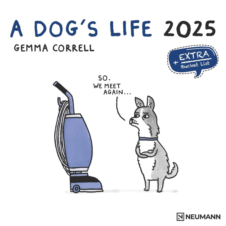 Kalendář/Diář A Dog's Life 2025 - Wand-Kalender - Broschüren-Kalender - 30x30 - 30x60 geöffnet - Hunde - Cartoon Gemma Correll