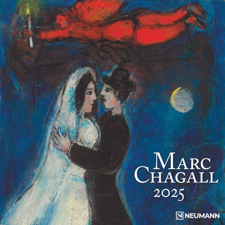 Naptár/Határidőnapló Marc Chagall 2025 - Wand-Kalender - Broschüren-Kalender - 30x30 - 30x60 geöffnet - Kunst-Kalender 