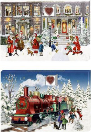 Kalender/Terminbuch Schokoherzen-Adventskalender -  24 Süße Herzmomente im Advent (Weihnachtsstraße / Eisenbahn) Barbara Behr