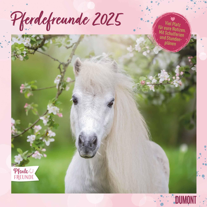 Kalendář/Diář Pferdefreunde 2025 - Broschürenkalender - Kinder-Kalender - Format 30 x 30 cm 