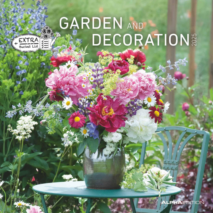 Calendar / Agendă Garden & Decoration 2025 - Broschürenkalender 30x30 cm (30x60 geöffnet) - Kalender mit Platz für Notizen - Garten - Bildkalender - Gartenkalender 