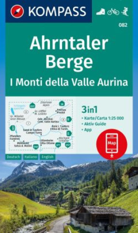 Pubblicazioni cartacee KOMPASS Wanderkarte 082 Ahrntaler Berge / I Monti della Valle Aurina 1:25.000 