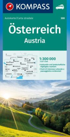 Drucksachen KOMPASS Autokarte Österreich 1:300.000 