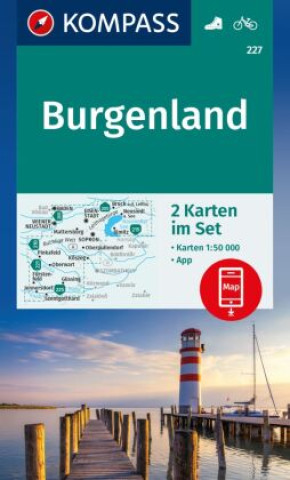 Nyomtatványok KOMPASS Wanderkarten-Set 227 Burgenland (2 Karten) 1:50.000 