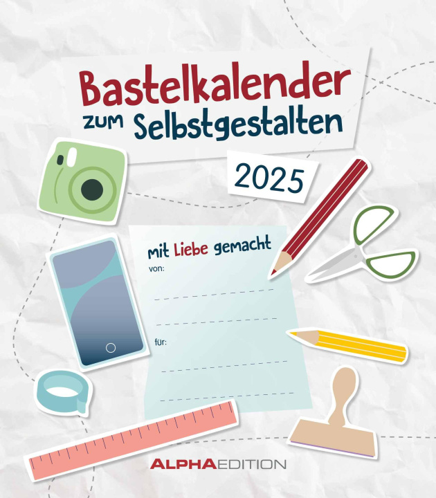 Kalendarz/Pamiętnik Do-it Yourself weiß 2025 - Bastelkalender - Wandkalender - DIY-Kalender -  21x24 