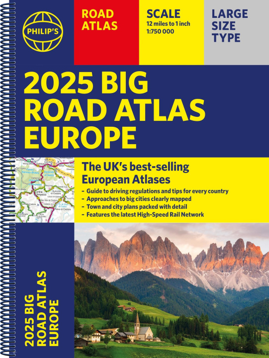 Könyv 2025 Philip's Big Road Atlas of Europe Philip's Maps