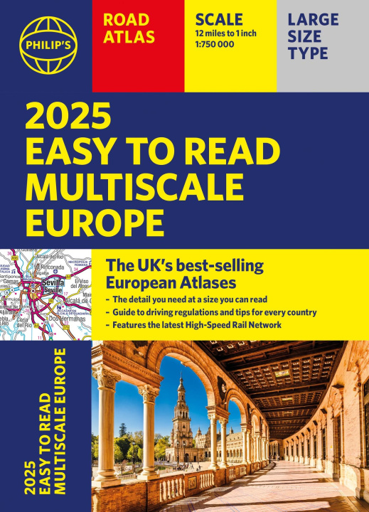 Könyv 2025 Philip's Easy to Read Multiscale Road Atlas of Europe Philip's Maps