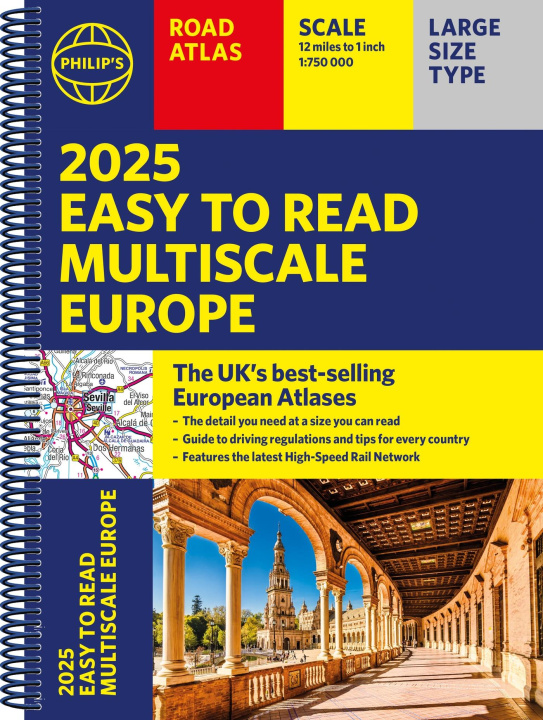 Kniha 2025 Philip's Easy to Read Multiscale Road Atlas Europe Philip's Maps