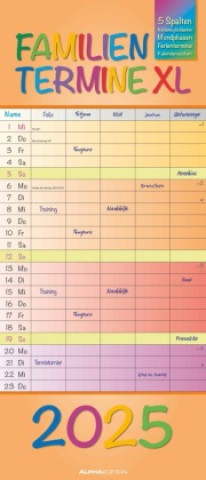 Calendar / Agendă Regenbogen XL 2025 Familienplaner XL - Familienkalender - Terminplaner - 30x70 ALPHA EDITION