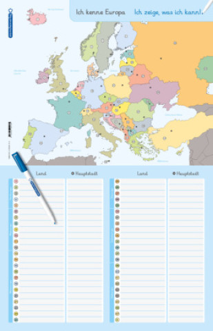 Kniha Ich kenne Europa - Länder und Hauptstädte - Lerntafel mit Stift 