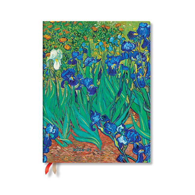 Kalender/Terminbuch Paperblanks 2024-25 Van Gogh's Irises Van Gogh's Irises 18-Month Ultra Vertical Weekly Elastic Band 208 Pg 80 GSM 