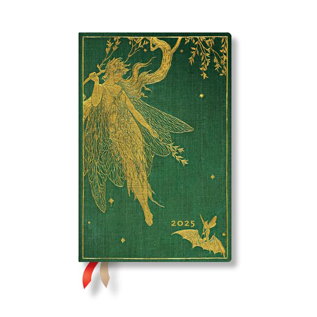 Calendar / Agendă Paperblanks 2025 Olive Fairy Lang's Fairy Books 12-Month Mini Day-At-A-Time Elastic Band 416 Pg 80 GSM 