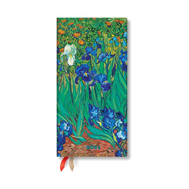 Calendar / Agendă Paperblanks 2025 Van Gogh's Irises Van Gogh's Irises 12-Month Slim Horizontal Weekly Elastic Band 160 Pg 100 GSM 