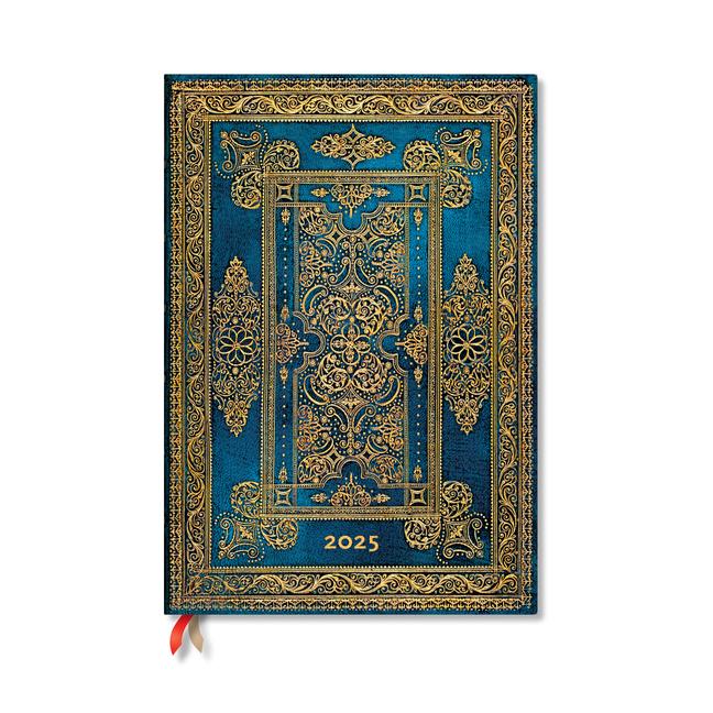 Calendar/Diary Paperblanks 2025 Blue Luxe Luxe Design 12-Month Grande Vertical Weekly Elastic Band 160 Pg 100 GSM 