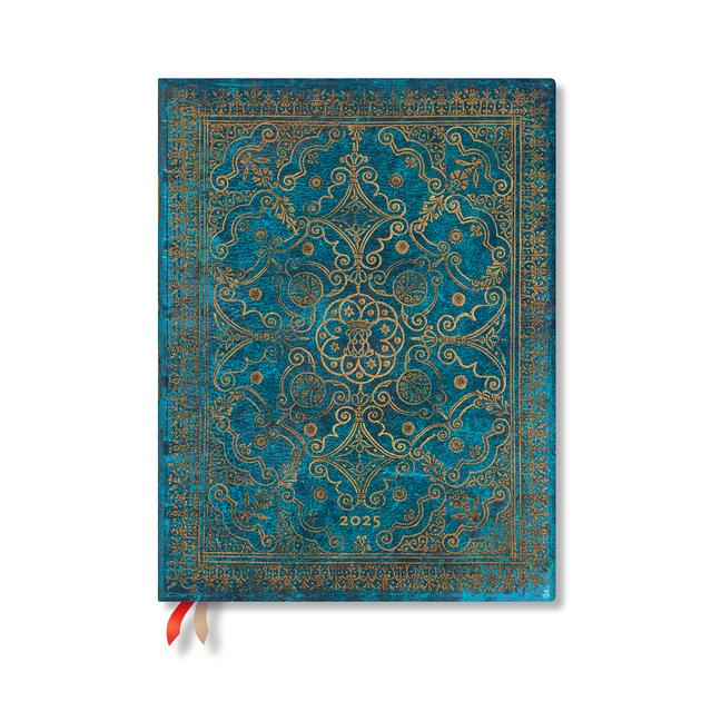 Календар/тефтер Paperblanks 2025 Weekly Planner French Azure Equinoxe 12-Month Mini Horizontal Elastic Band 160 Pg 100 GSM 