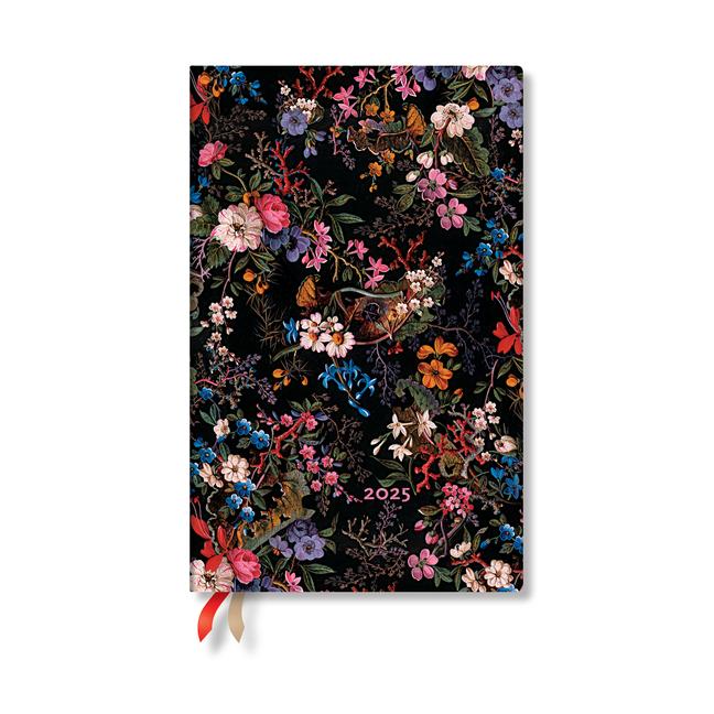 Kalendár/Diár Paperblanks 2025 Weekly Planner French Floralia William Kilburn 12-Month Maxi Horizontal Elastic Band 160 Pg 100 GSM 