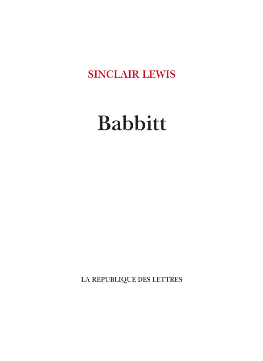 Buch Babbitt Sinclair Lewis