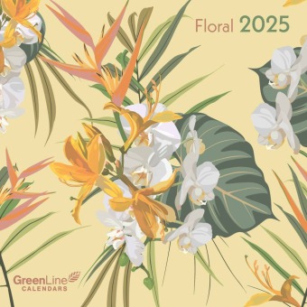 Kalendář/Diář GreenLine Floral 2025 - Wand-Kalender - Broschüren-Kalender - 30x30 - 30x60 geöffnet - Blumen Neumann Verlage