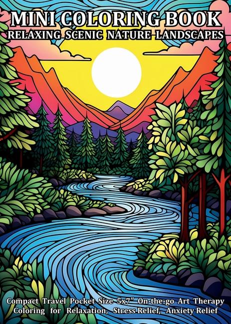 Buch Mini Coloring Book Relaxing Scenic Nature Landscapes 