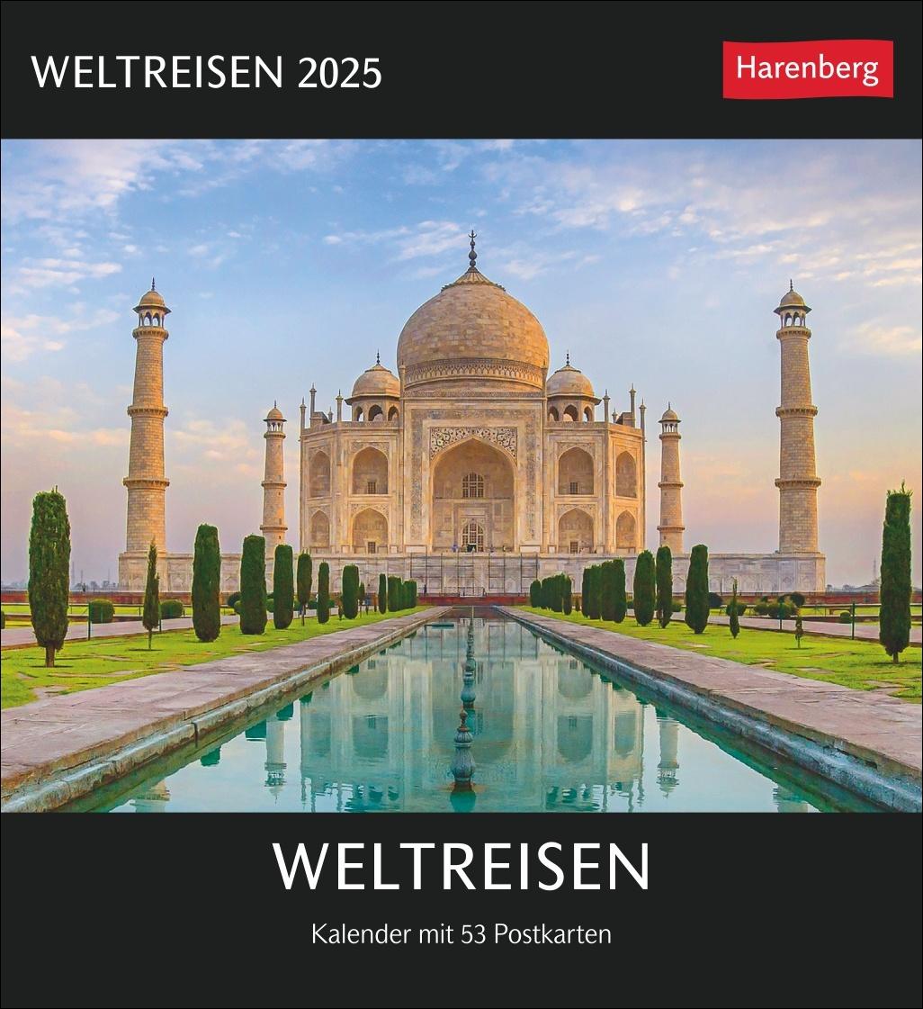 Naptár/Határidőnapló Weltreisen Postkartenkalender 2025 - Kalender mit 53 Postkarten 
