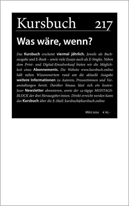 Knjiga Kursbuch 217 Armin Nassehi