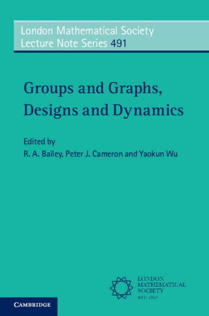 Book Groups and Graphs, Designs and Dynamics R. A. Bailey