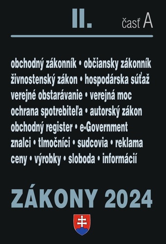 Книга Zákony 2024 II A  Obchodné a občianske právo 