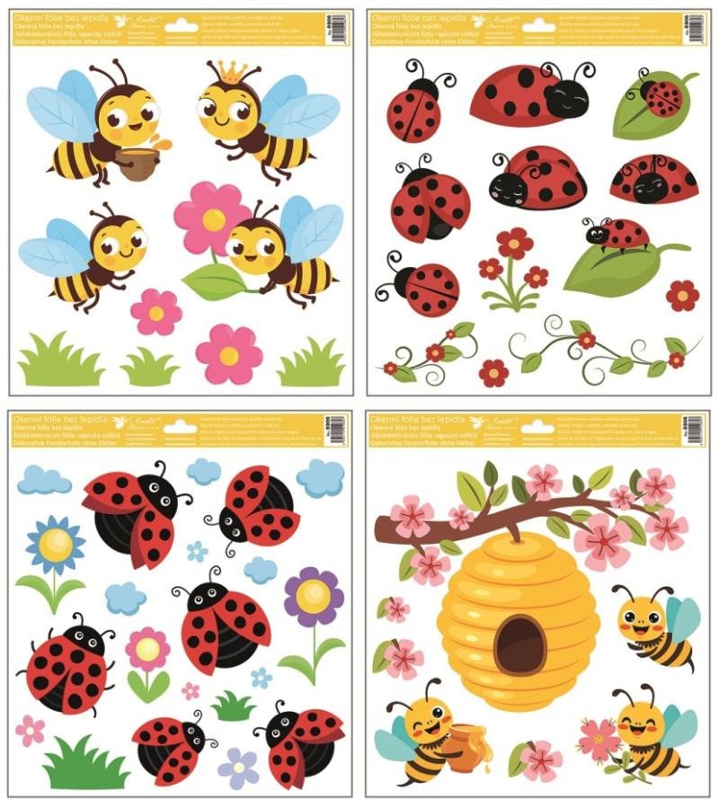 Carte Okenní fólie berušky a včelky 30 x 33,5 cm 