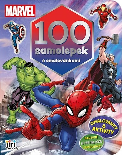 Knjiga 100 samolepek s omalovánkami Marvel 