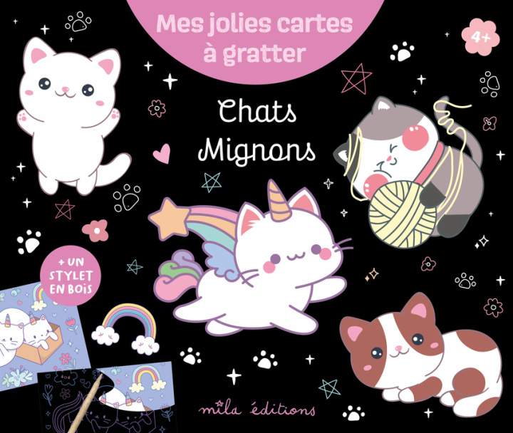 Carte Chats mignons - Mes jolies cartes à gratter 