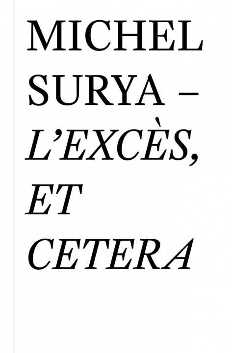 Buch L'excès, et cetera Michel SURYA
