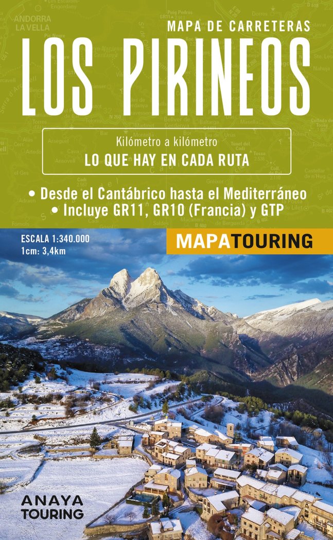 Carte Mapa de Los Pirineos 1:340.000 - (desplegable) ANAYA TOURING