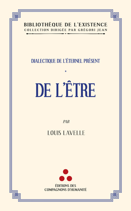 Kniha De l'être Louis Lavelle