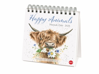 Naptár/Határidőnapló Hannah Dale: Happy Animals Premium-Postkartenkalender 2025 Hannah Dale